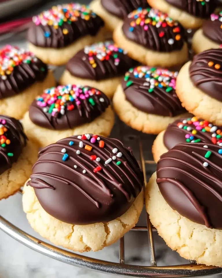 Butter Cookies Dipped in Chocolate with Sprinkles Recipe