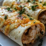 Cheesy Garlic Chicken Wraps