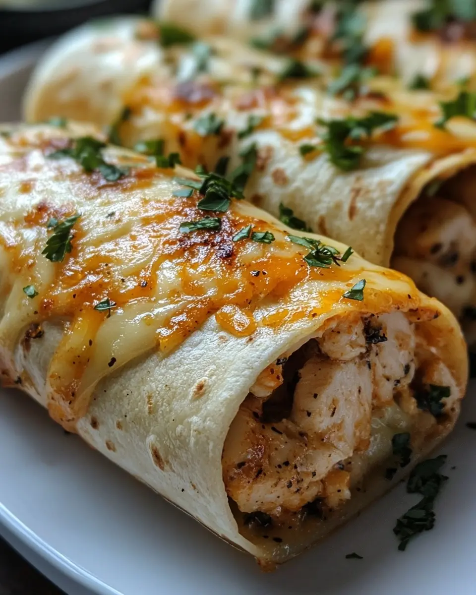 Cheesy Garlic Chicken Wraps Recipe