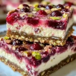 Cherry Pistachio Cheesecake Bars Recipe