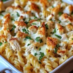 Creamy Garlic Parmesan Chicken Pasta Bake