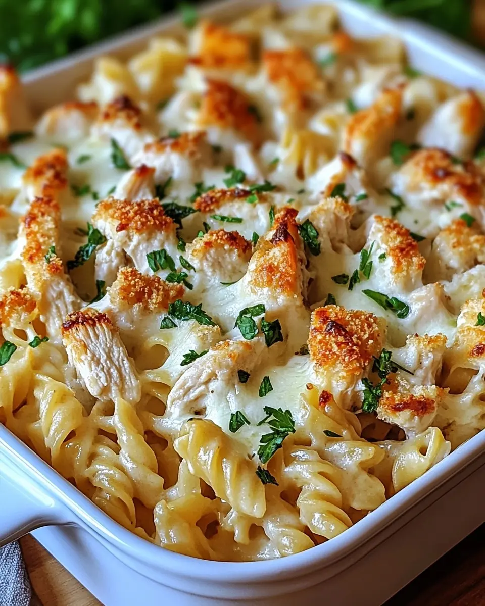 Creamy Garlic Parmesan Chicken Pasta Bake Recipe