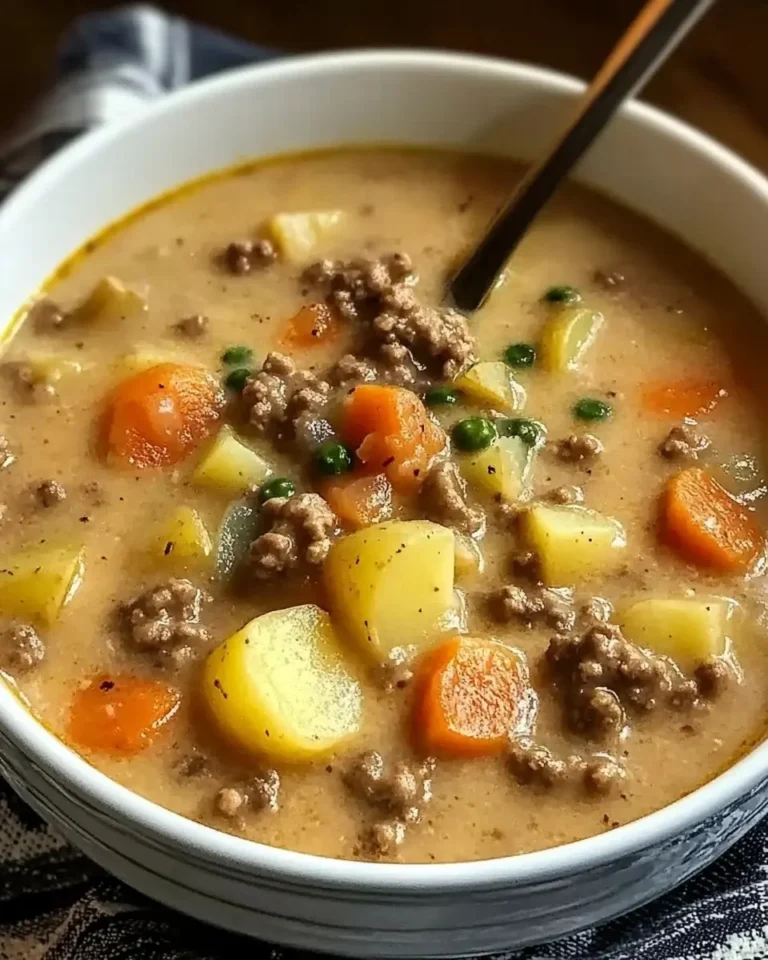 Crockpot Creamy Potato & Hamburger Soup Recipe