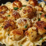 Garlic Butter Chicken Bites with Creamy Parmesan Pasta