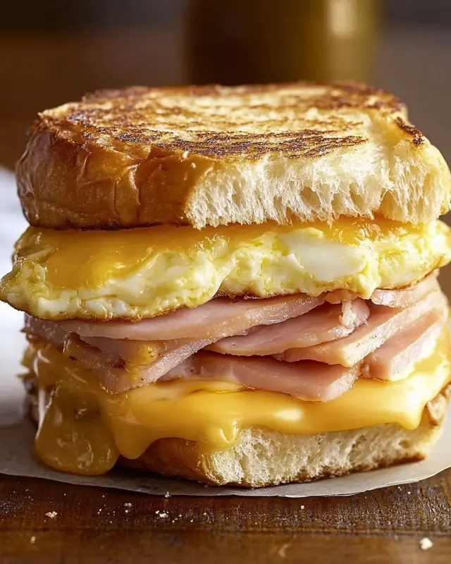 Ham Egg & Cheese Breakfast Sandwich