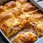 Ham and Cheese Croissant Casserole