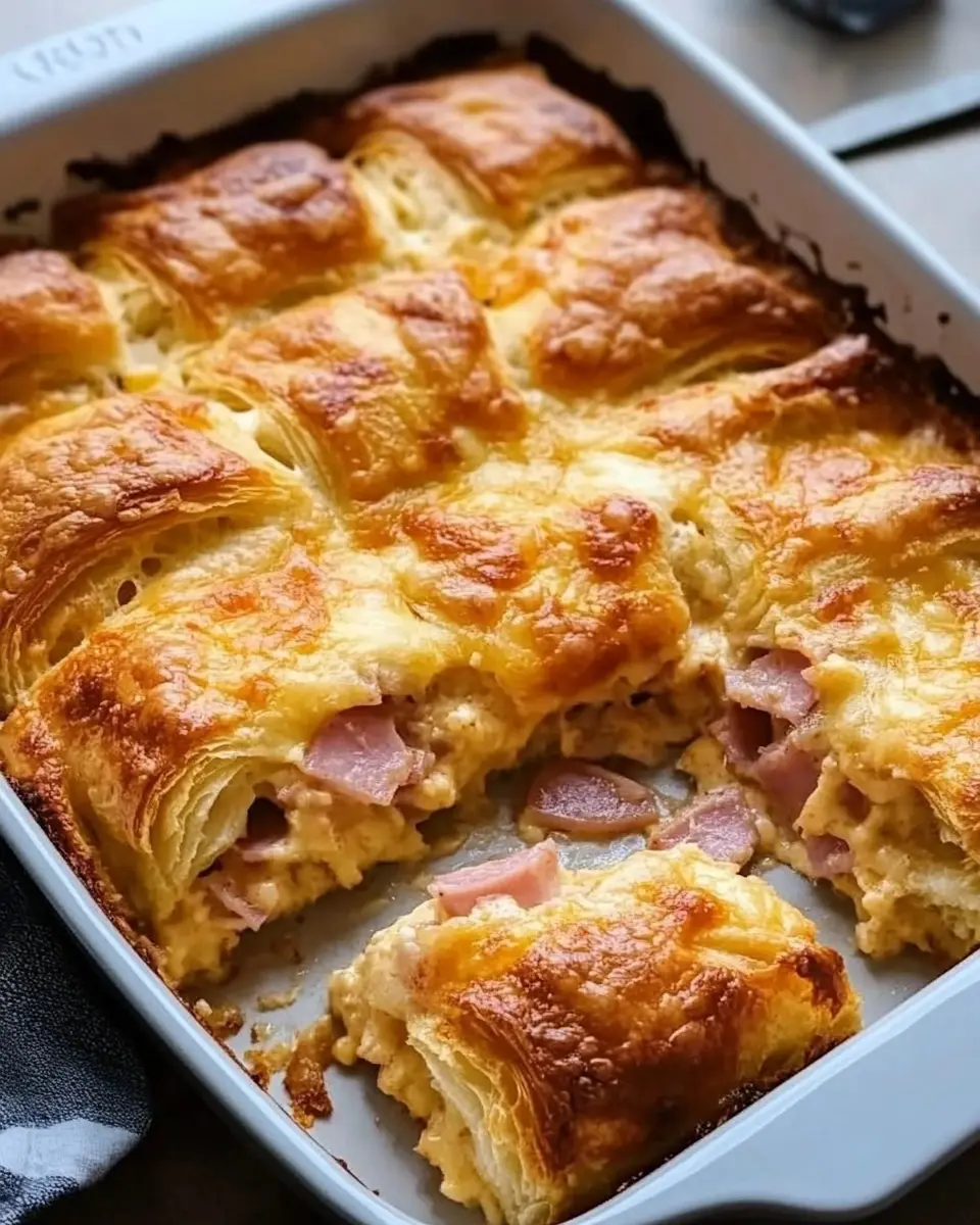 Ham and Cheese Croissant Casserole Recipe