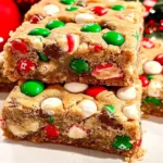 M&M Christmas Cookie Bars