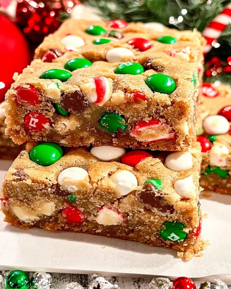 M&M Christmas Cookie Bars