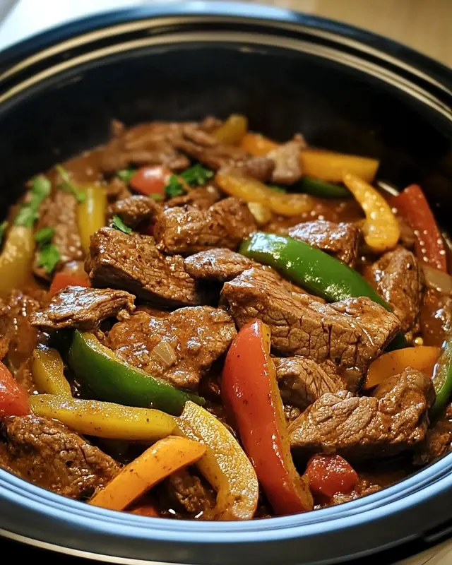 Pepper Steak in a Crock Pot Recipe