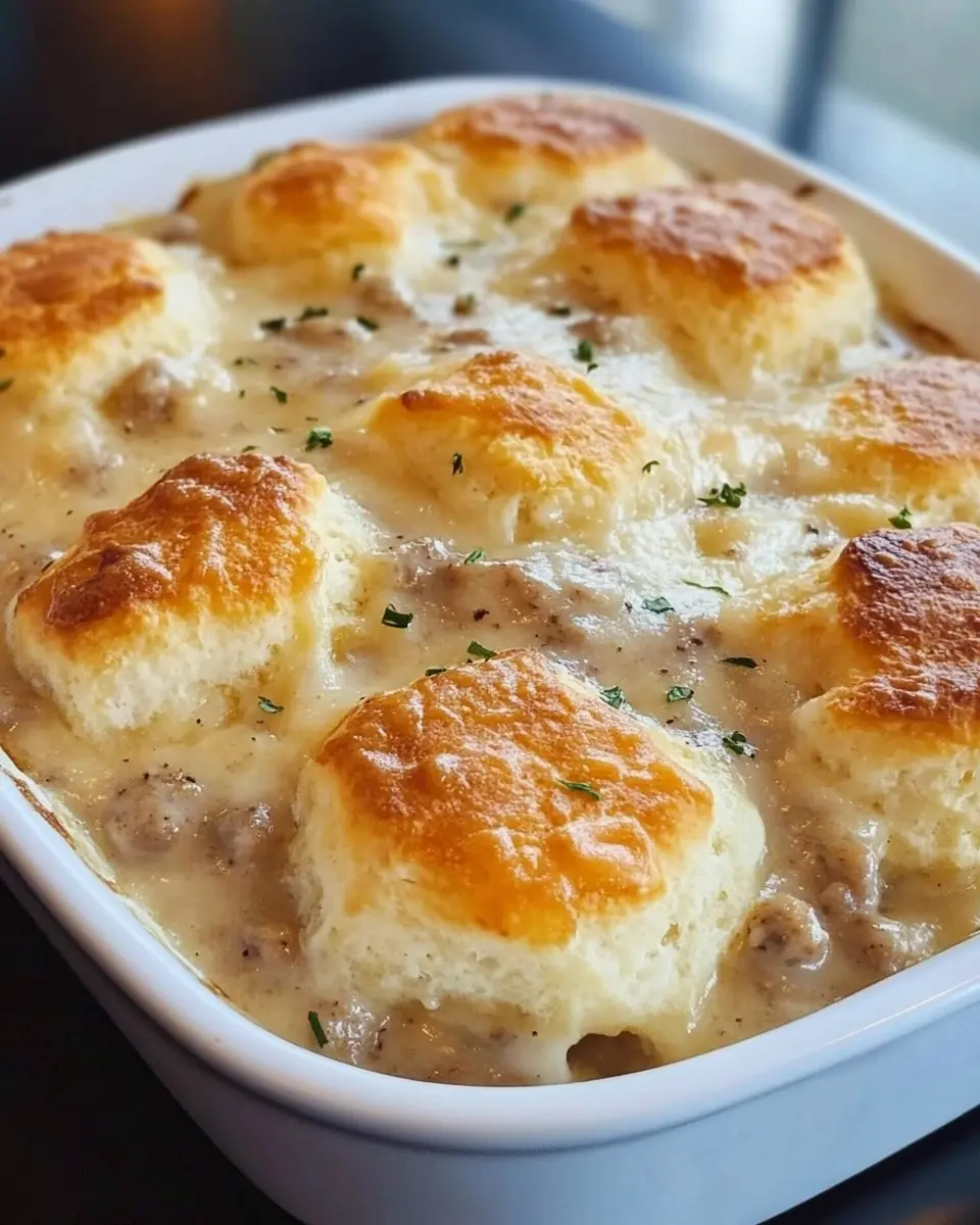 Biscuits and Gravy Breakfast Casserole Recipe