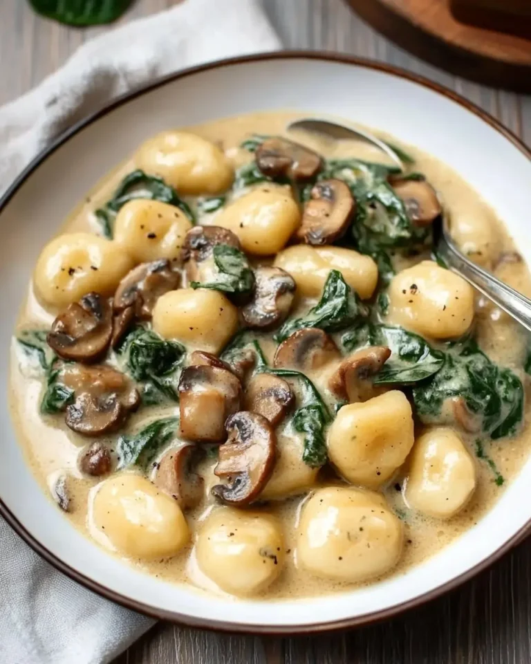 Creamy Spinach and Mushroom Gnocchi Recipe