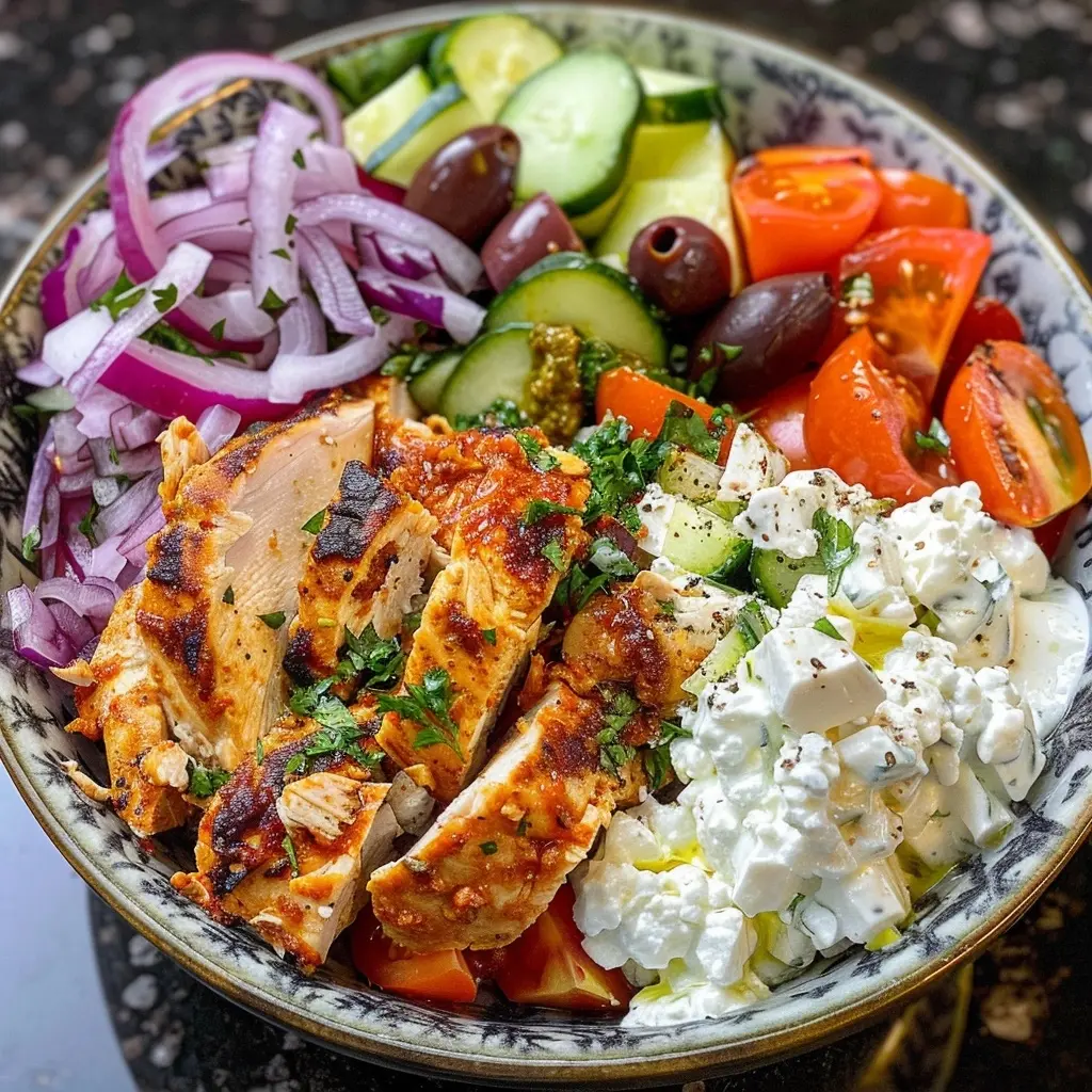 Mediterranean Chicken Gyro Bowls