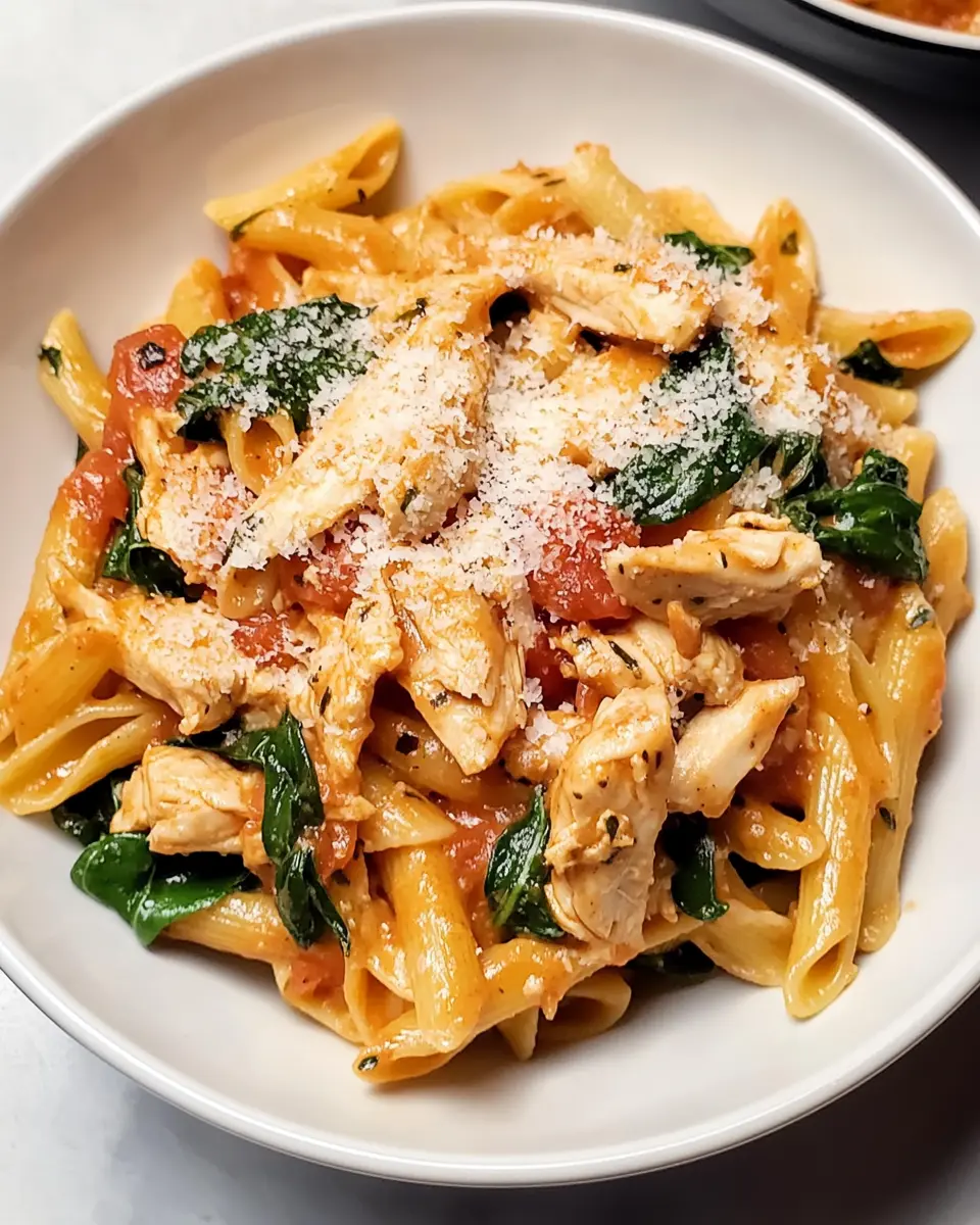 Tomato Spinach Chicken Pasta