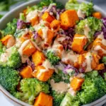 Broccoli Cauliflower and sweet potato Salad