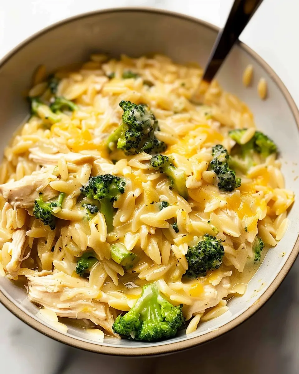 Cheesy Chicken Broccoli Orzo