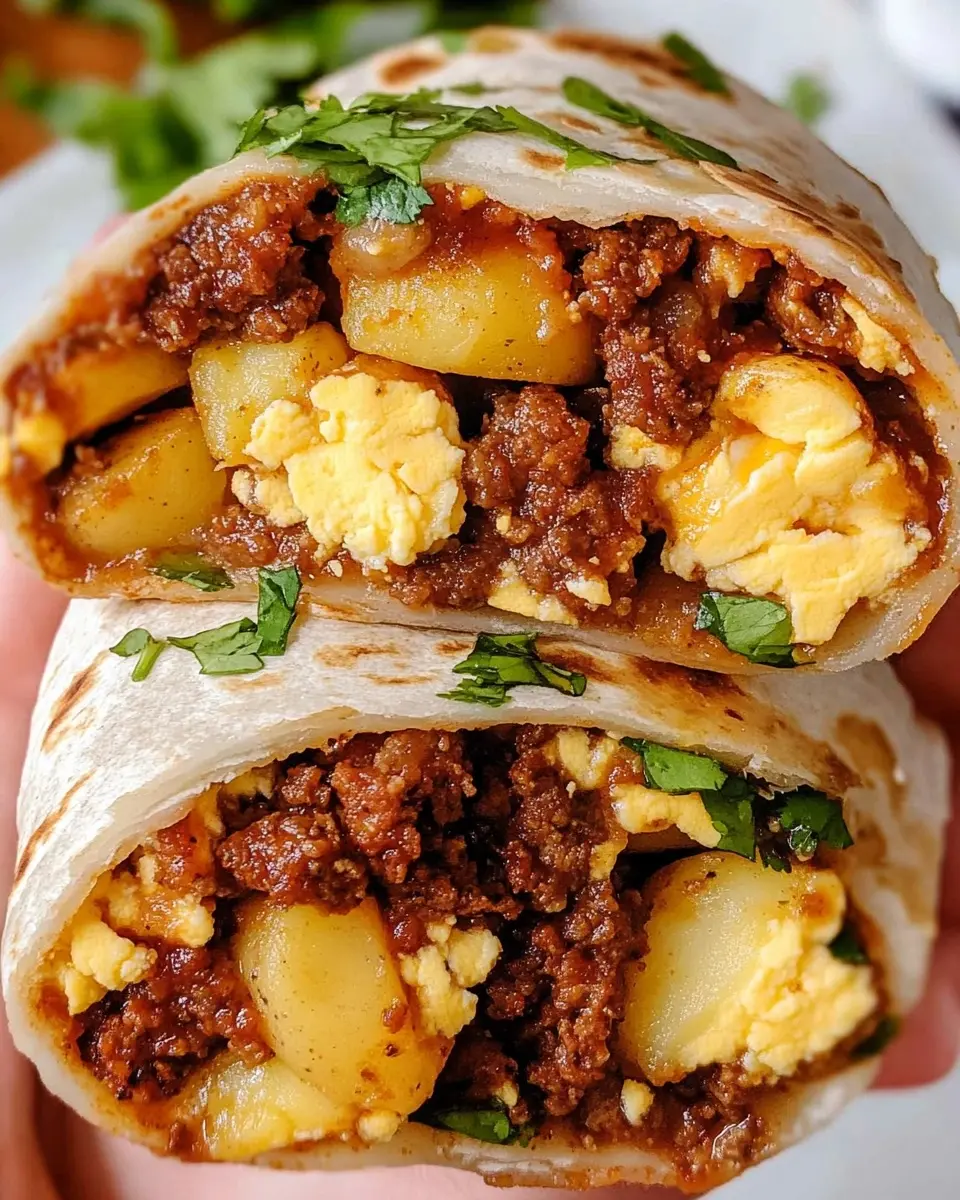 Chorizo Breakfast Burritos with Potatoes and Eggs