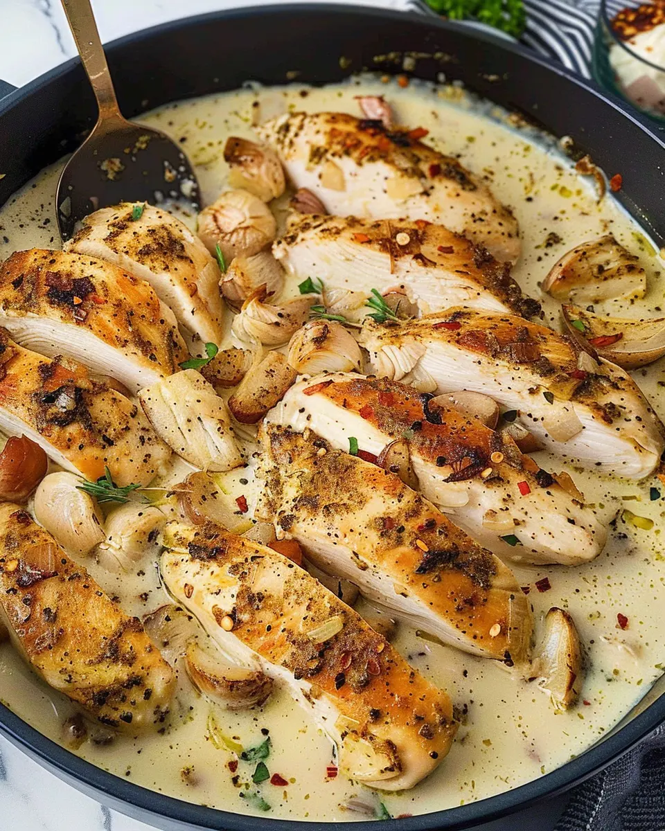Creamy Garlic Pesto Chicken
