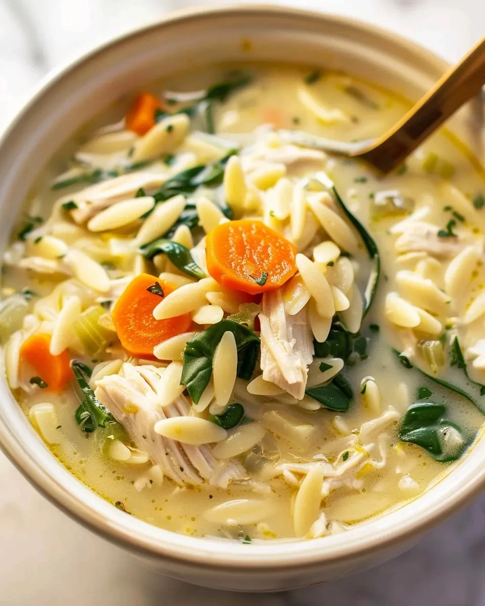 Creamy Lemon Chicken Orzo Soup