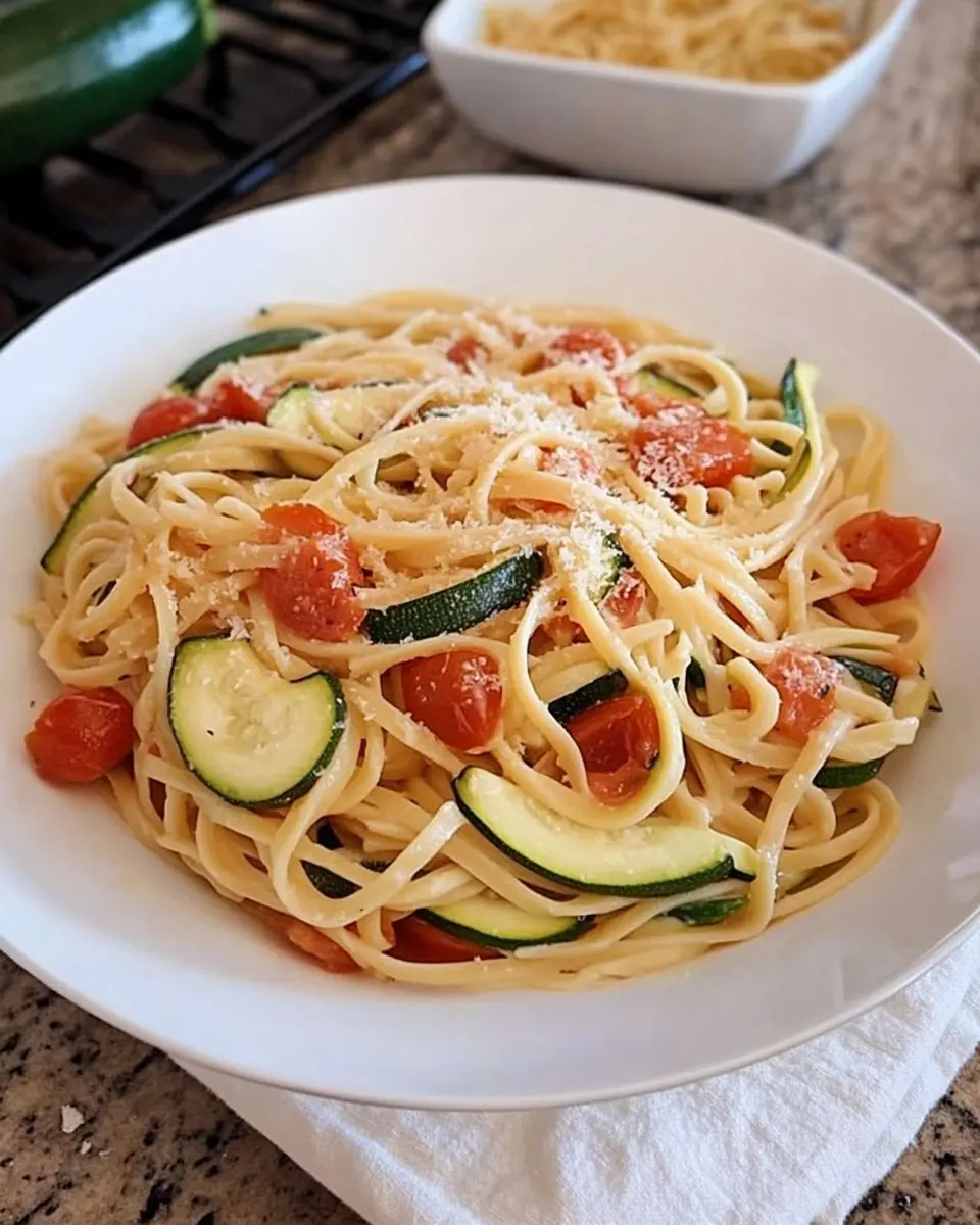 Fresh Zucchini and Tomato Linguine