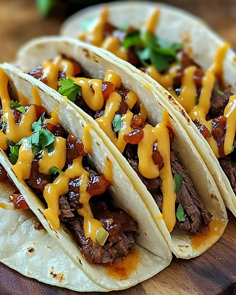 Garlic Butter Honey BBQ Beef Tacos