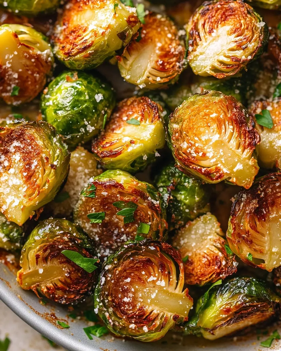 Garlic Parmesan Roasted Brussels Sprouts