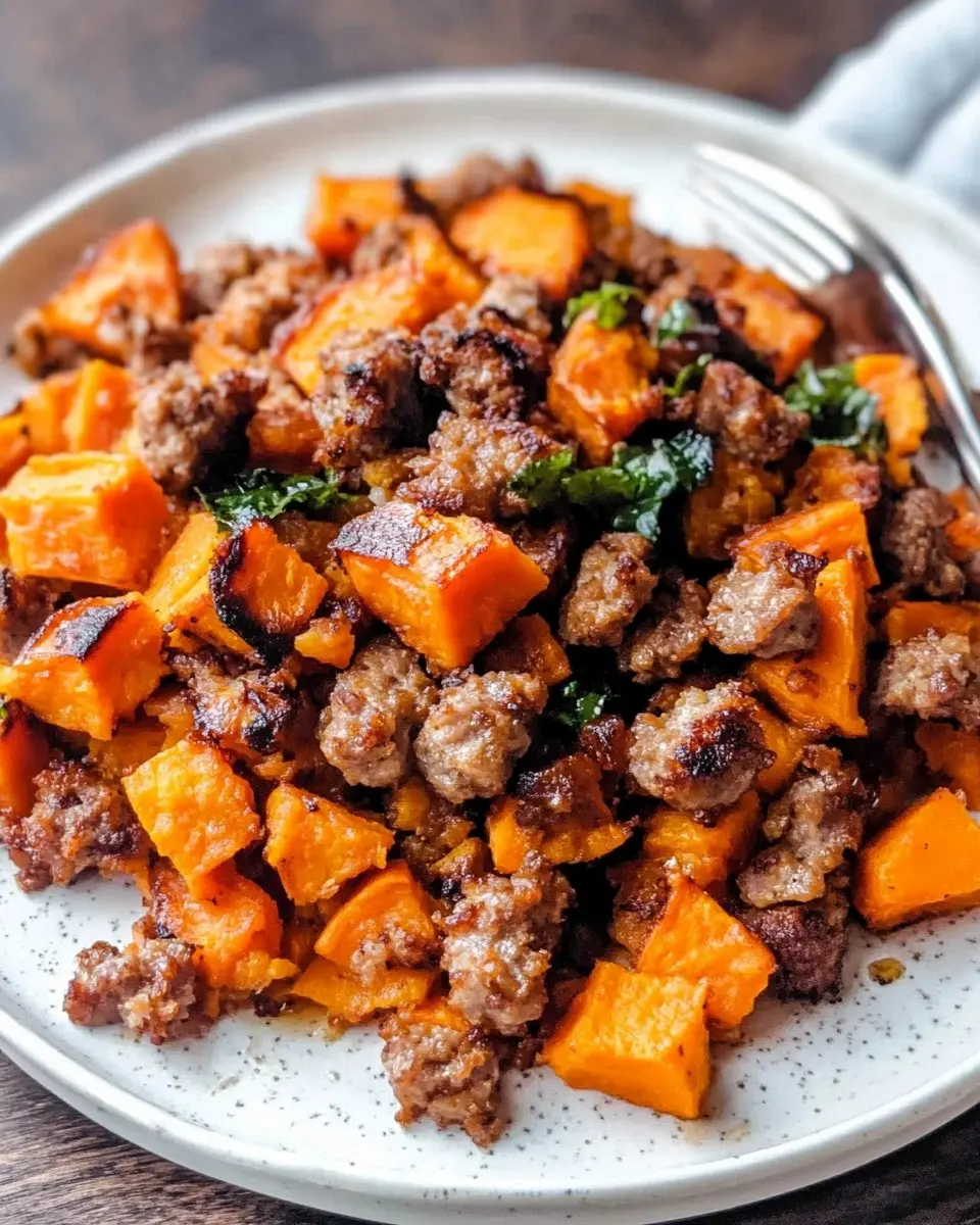 Maple Sausage Sweet Potato Hash