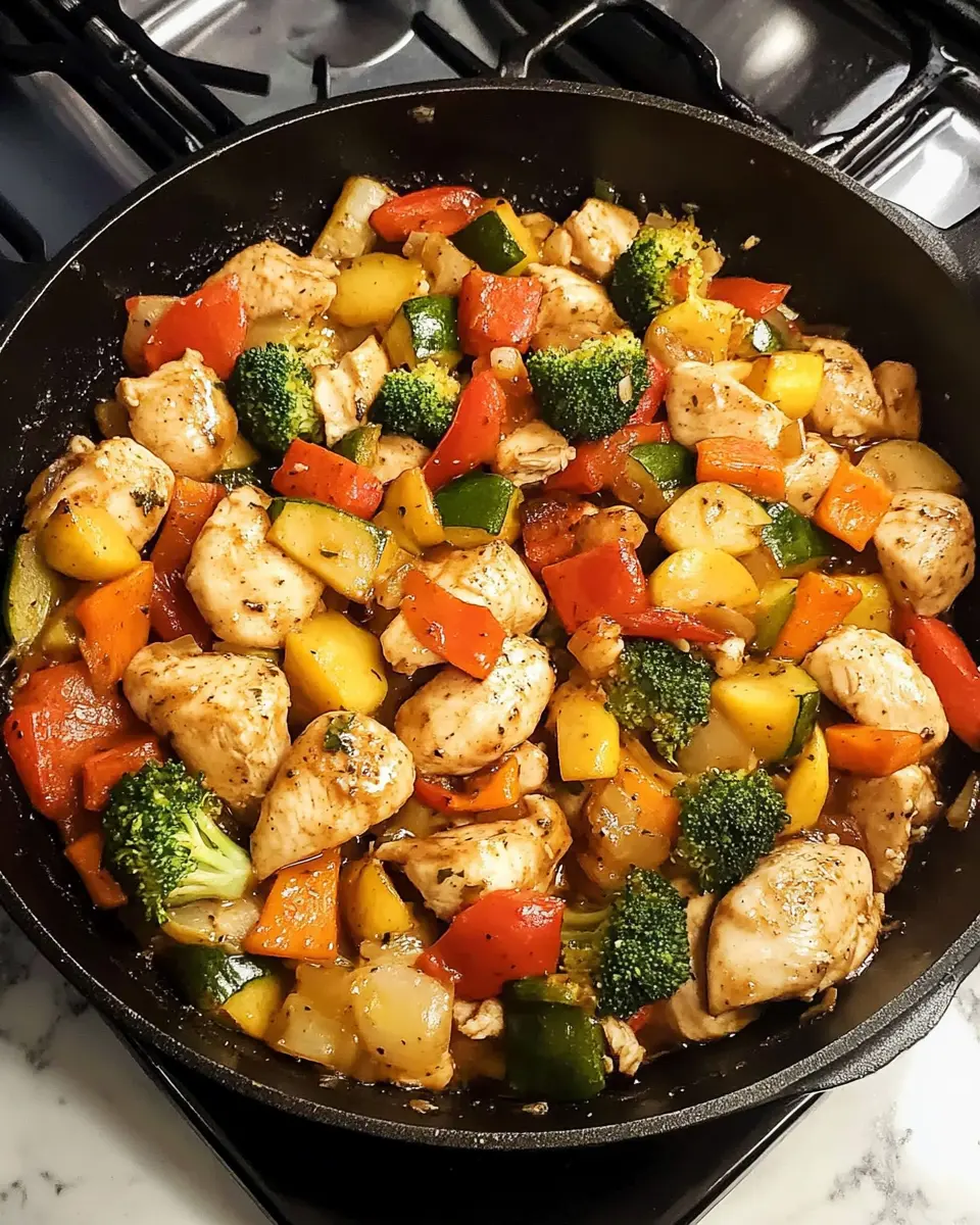 One Pot Chicken and Vegetables Skillet