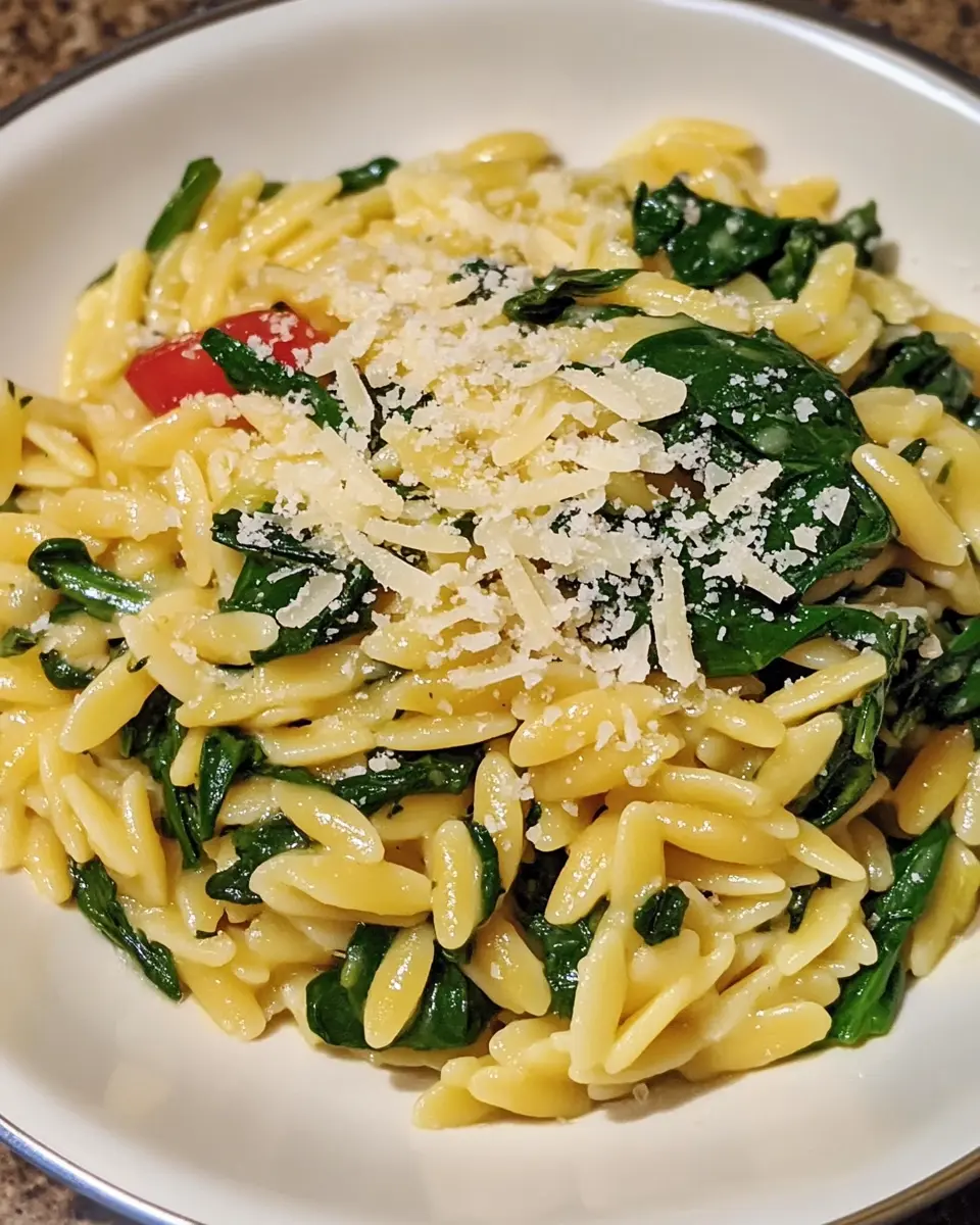 Parmesan Spinach Orzo Recipe