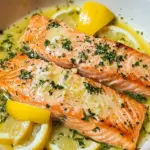 Salmon with Garlic Lemon Butter Sauce Recipe