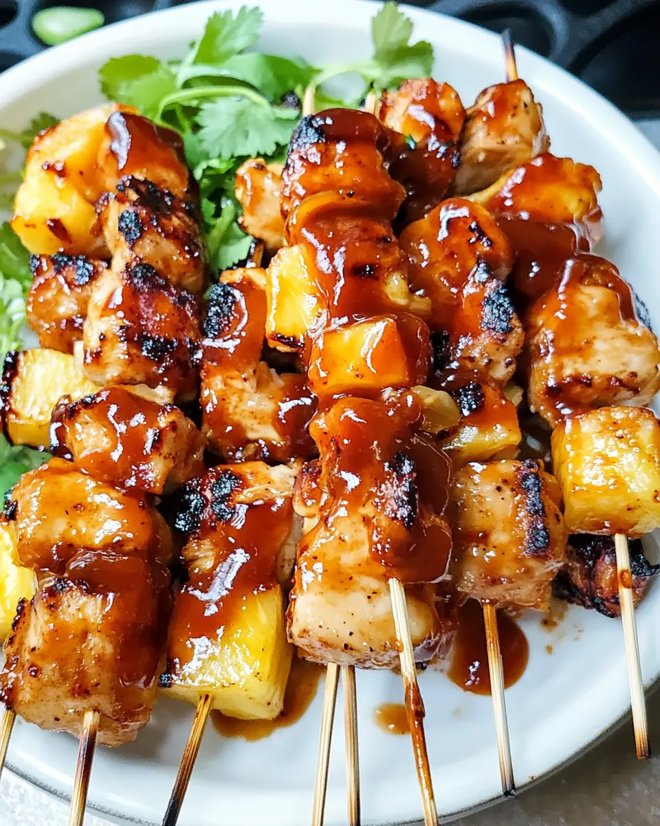 BBQ Pineapple Chicken Kabobs