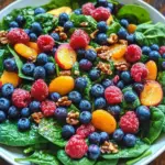 Berry Spinach Salad with Blueberries and Raspberries