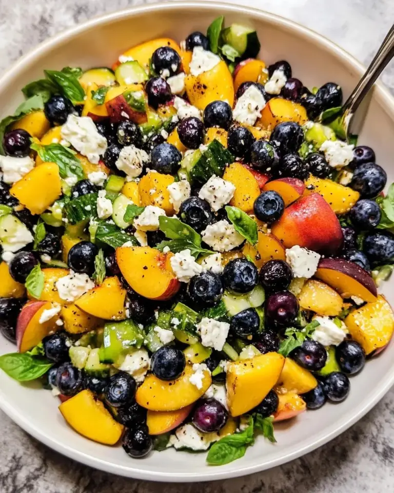 Blueberry Peach Feta Salad