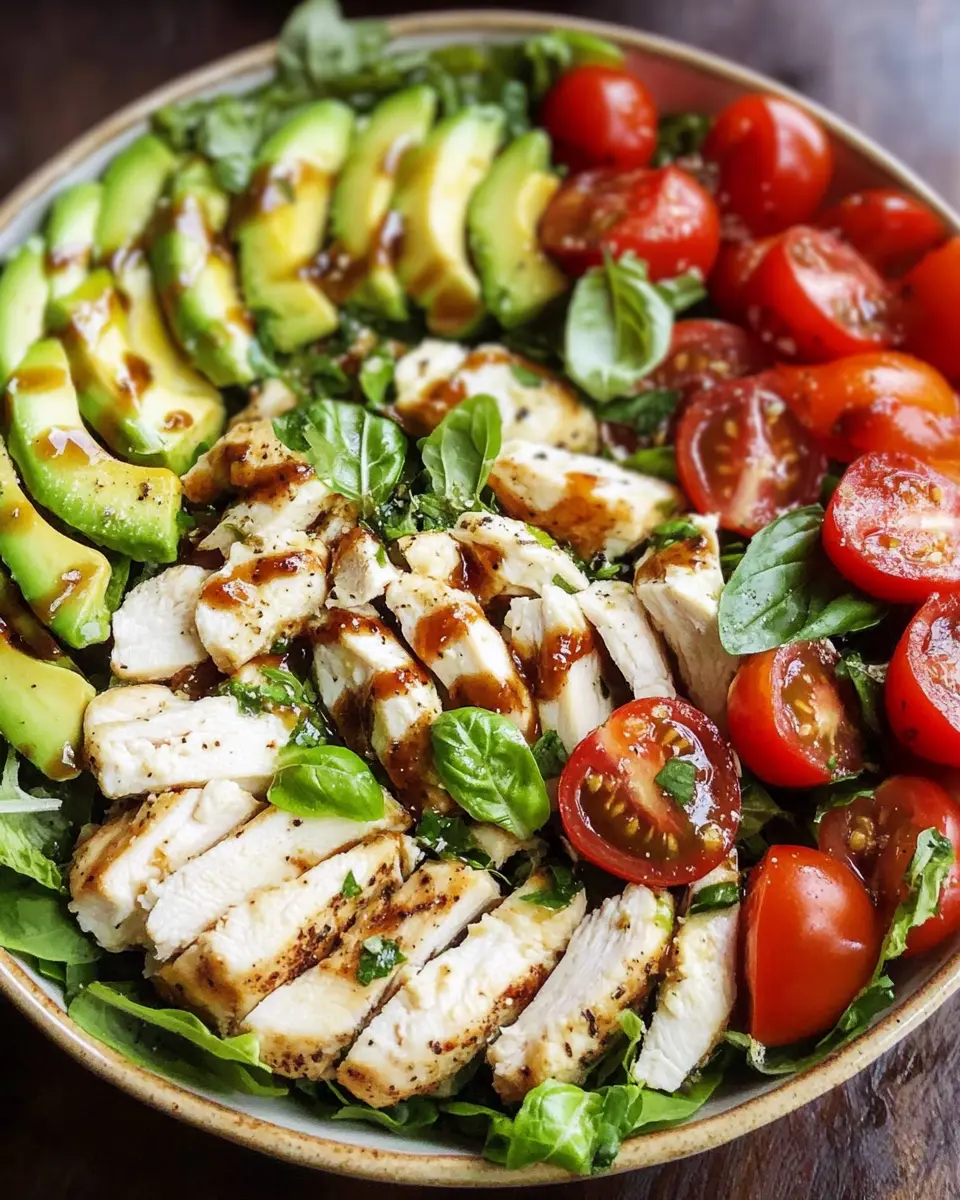 Chicken Avocado Caprese Salad