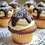 Chocolate Dipped Cannoli Cupcakes