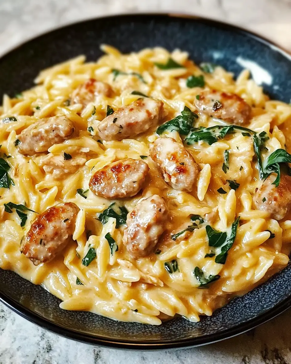 Creamy Chicken Sausage Orzo