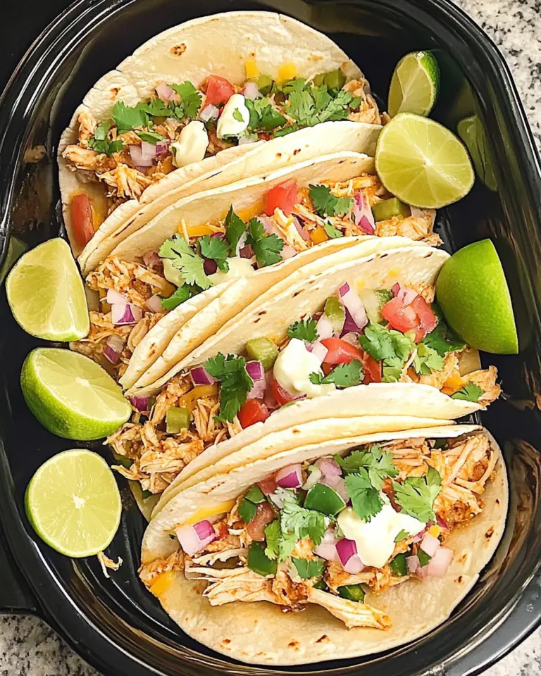 Healthy Crockpot Chicken Tacos