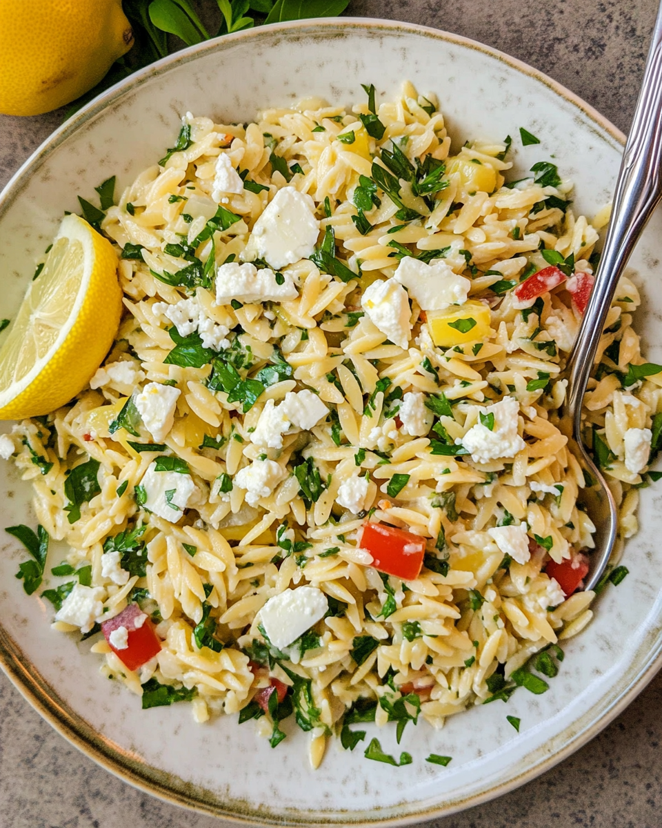 Lemon Orzo Salad with Feta