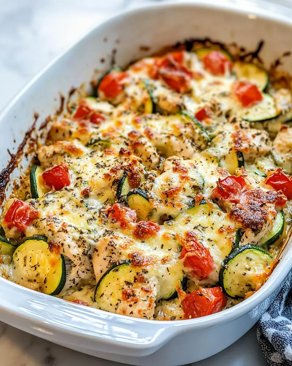 Healthy Mediterranean Chicken Zucchini Bake