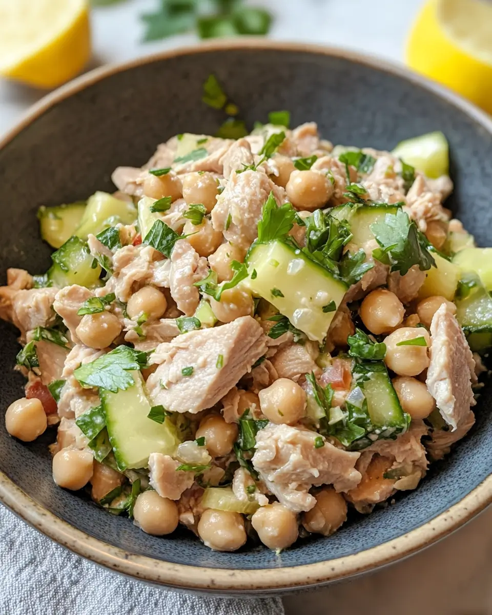 Healthy Tuna Garbanzo Bean Salad