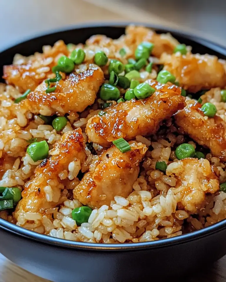 High Protein Crispy Garlic Chicken Fried Rice