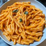 High protein creamy roasted red pepper pasta