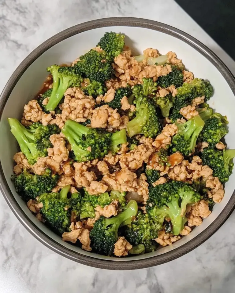 Honey Sriracha Ground Chicken and Broccoli