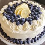 Lemon Blueberry Cake with Whipped Lemon Cream Frosting