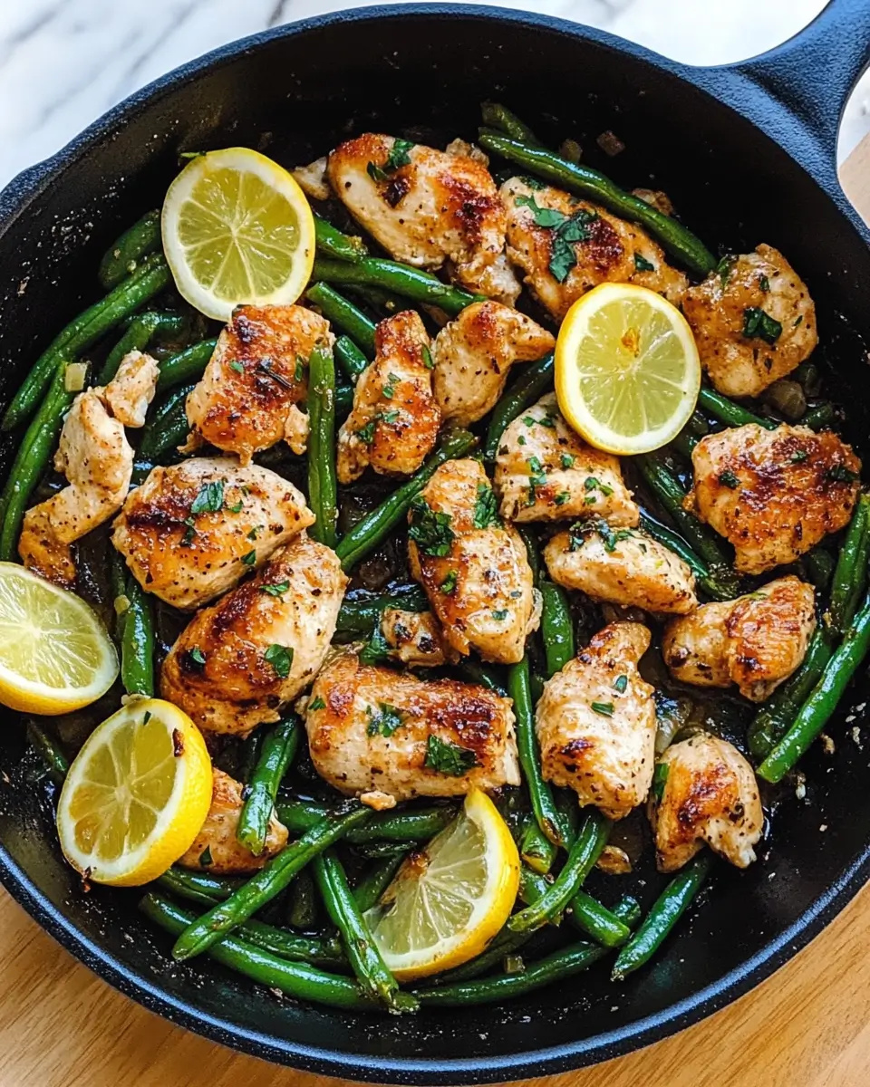 Lemon Garlic Butter Chicken and Green Beans Skillet