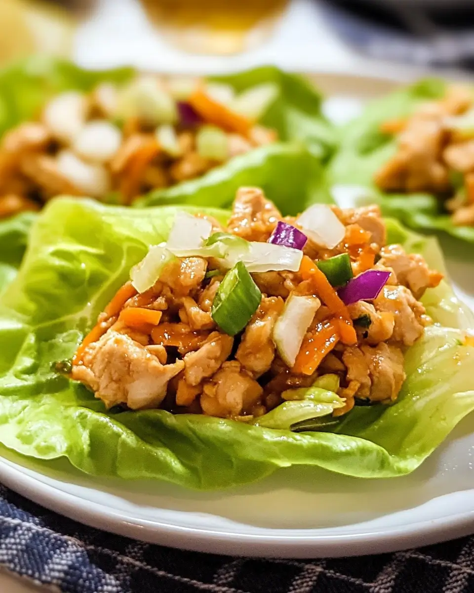 Low Carb Thai Chicken Lettuce Wraps