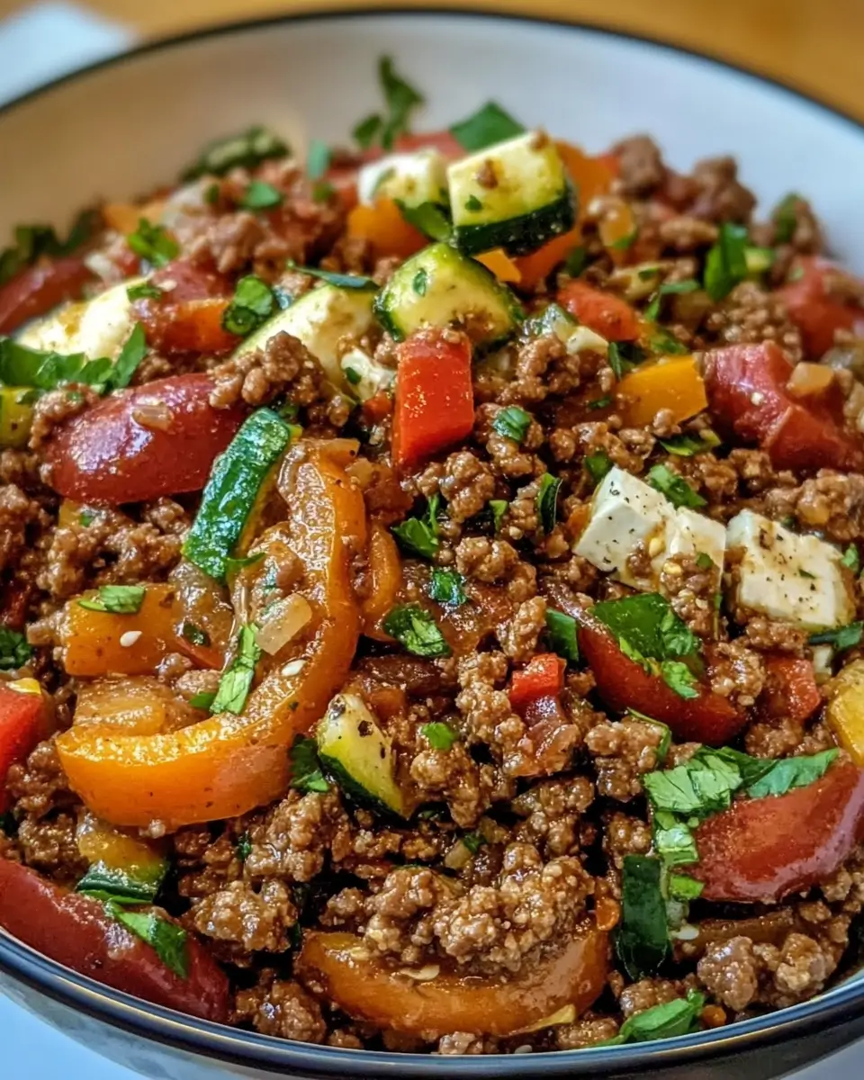 Mediterranean Ground Beef Stir Fry
