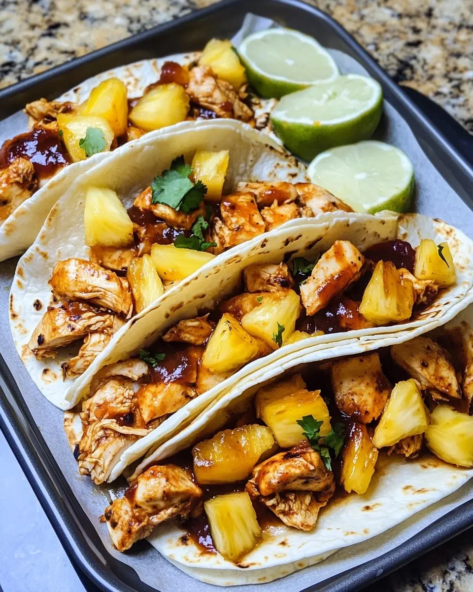 One Pan Chicken and Pineapple Tacos