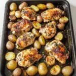 One Pan Garlic Roasted Chicken and Baby Potatoes
