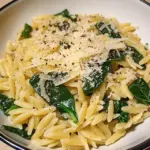 One-Pot Spinach Orzo with Parmesan